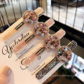 Korean Fashion Vintage Party Hair Accessories 2021 Custom Crystal Rhinestone Hair Clips For Women